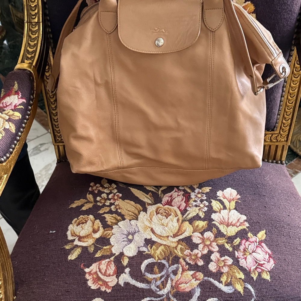 Longchamp Tan Leather Tote Bag